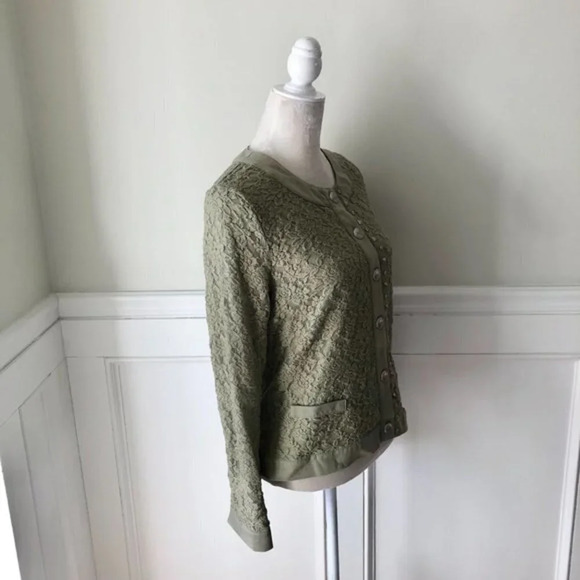 Monoreno NWT Olive Green Lace Jacket Cardigan M - Picture 3 of 5